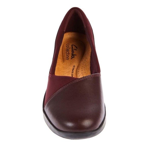 Clarks Collection SUTTYN WALK Burgundy Leather Wedge Slip-On SZ 9.5M L/N $80 - Picture 3 of 15